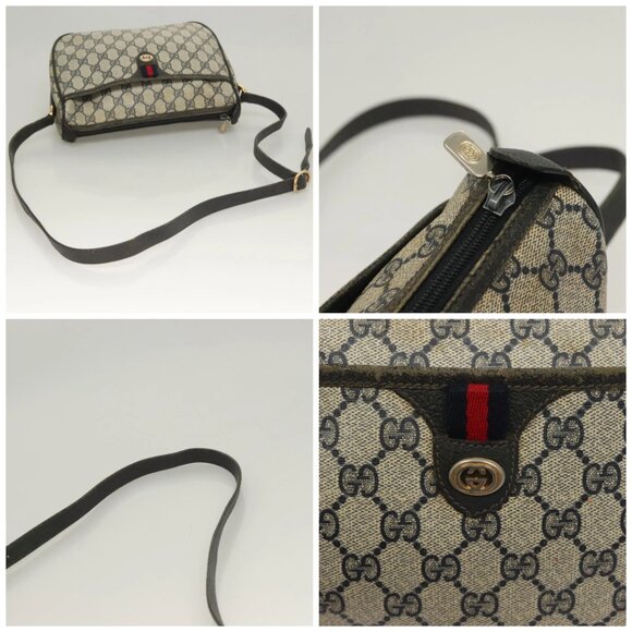 GUCCI GG Supreme Sherry Line Shoulder Bag PVC Navy Gold 89 02 077 Auth BA3642 - Picture 16 of 16